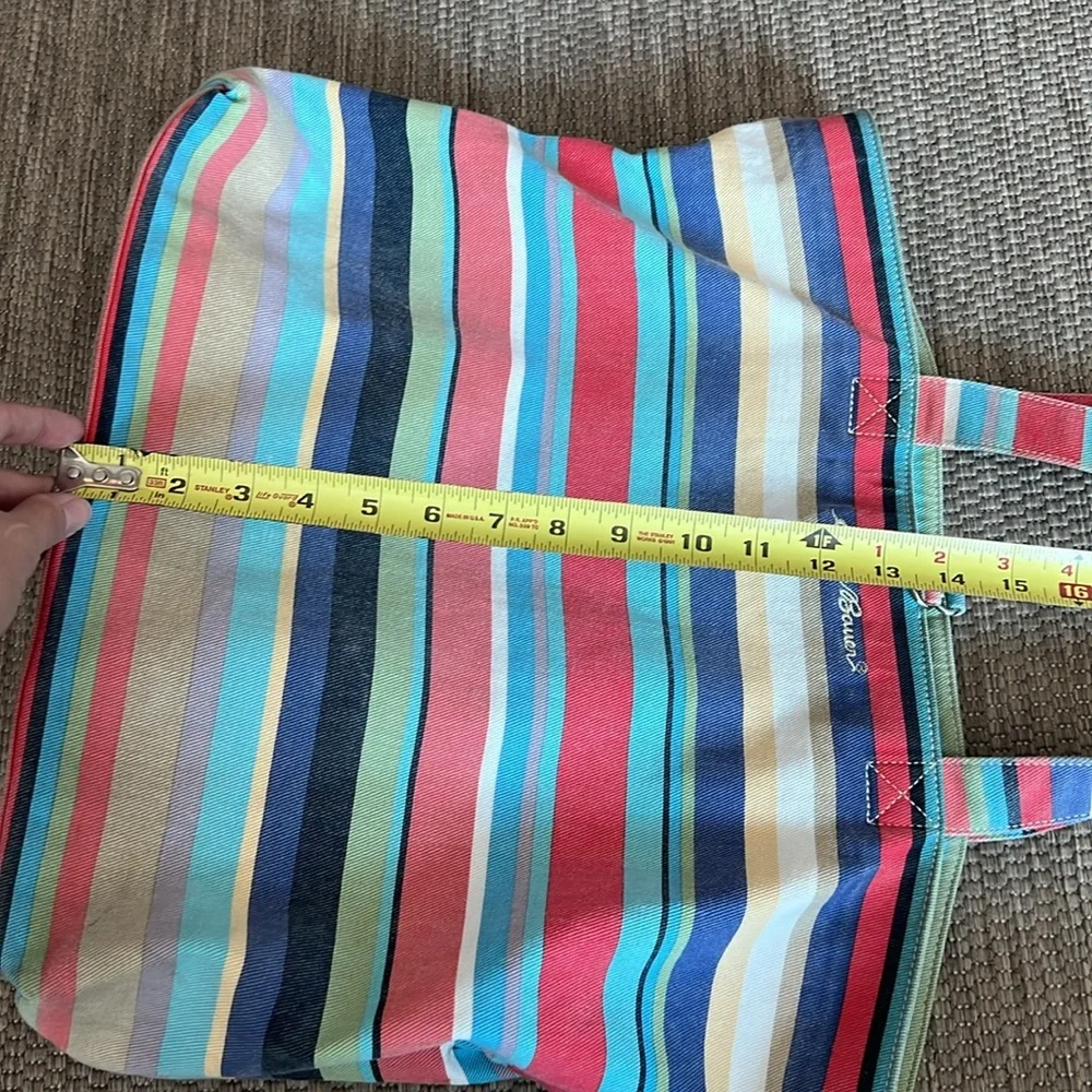 Vintage Eddie Bauer Summer Striped Cotton Canvas Tote